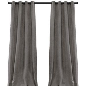 100% Blackout, Gray Curtains for Bedroom 96 inches Long,Grommet Linen Curtains